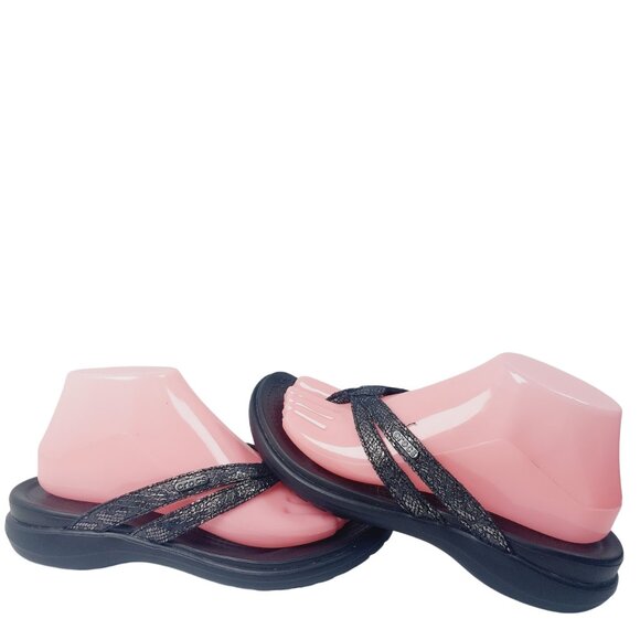 Crocs Women's Black Capri Strappy Flip-Flop Thong Sandals Size US 8 - Picture 1 of 12